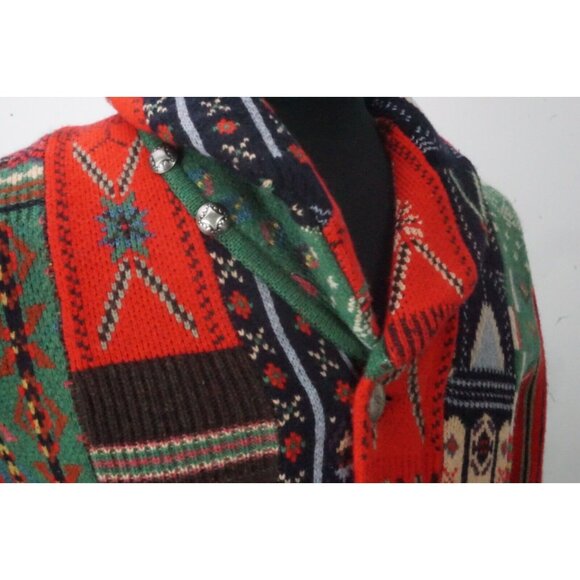 Ralph Lauren RRL Hand Knit Southwestern Cardigan Wool Blend Sweater New - Picture 5 of 9